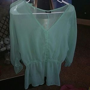 Mint green top